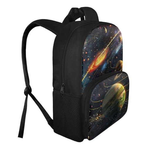Galaxy Backpack for Boys 8-12 with Lunch Box Black Backpack Set 3 in 1 School Bookbag Set Elementary Middle School Backpack Purse Lightweight Shoulder Bags Daypack2