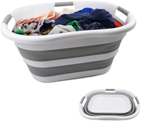 SAMMART Cesta plegable de plástico para la ropa sucia, de 40 litr...
