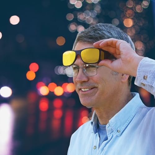 HD Night Vision Wrap Around Glasses As Seen on TV Nighttime Driving Rain or Snow Glasses Anti Glare Polarized for Men Women4