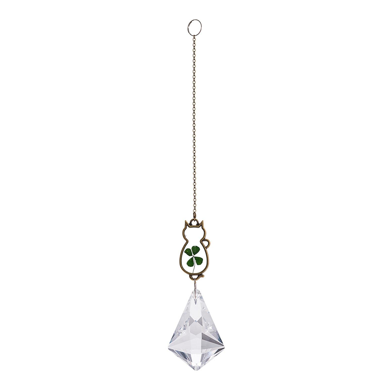 Crystal Prism Ball Rainbow Maker Window Pendant Garden Decor Ornament Four Leaf Clover-image-14
