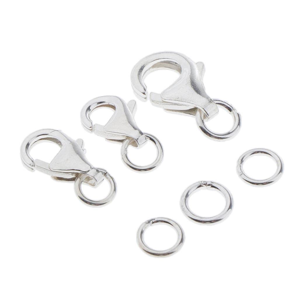 3 Set di Fermagli a Moschettone per Gioielli, Portachiavi Fai Da Te, Artigianato, 8,9 e 11 mm