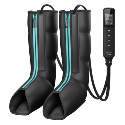 CINCOM Leg Massager for Circulation and Pain Relief, Air Compression Massager for Foot and Leg Helpful for Lymphedema Edema Restless and Relaxation Birthday Gift for Women Men