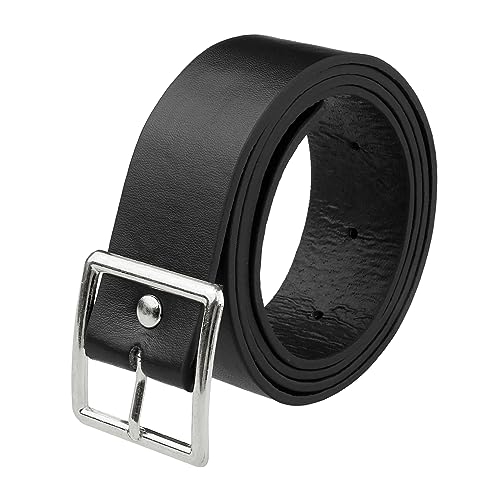Women's Leather Belts Black Waist Belt with Pin Buckle for Dress Jeans