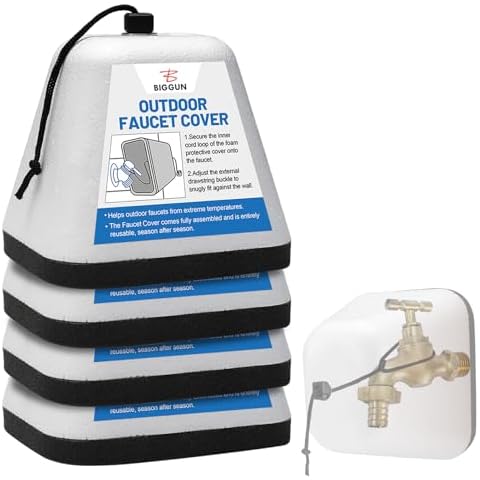 Outdoor Faucet Covers for Winter, Easy to Install Insulated Foam Protector Against Freeze for Outside Faucet Water Spigot Garden Hose Bib, Resuable, 4 Pcs Cover
