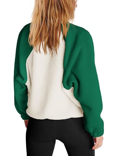 Nirovien Womens Fleece Pullover Long Sleeve Sherpa Jacket Button Down Fuzzy Sweatshirt Warm Outwear with Pockets2