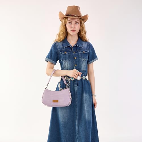 Image of Wrangler Western Shoulder Bag for Women Small Purse Aztec Hobo Bag Handbag with Detachable Strap