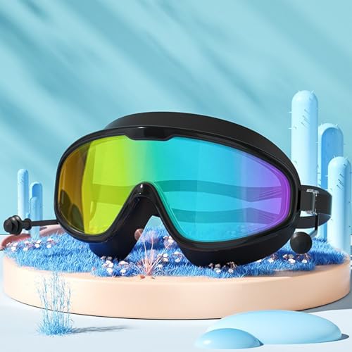 Genérico Continuoeny Goggles, Hd Children'S Large Frame Waterproof And Anti-Fog Swimming Goggles, With Nose Cover, Anti Fog For 6-14 (ADULT 22)