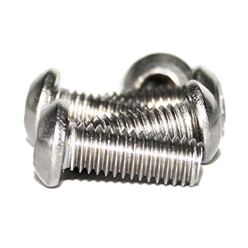Image of Fullerkreg Button Head Hex Drive Screw Passivated 18-8 Stainless Steel, M12 x 1.75 mm Thread, 20mm Long,Packs of 5