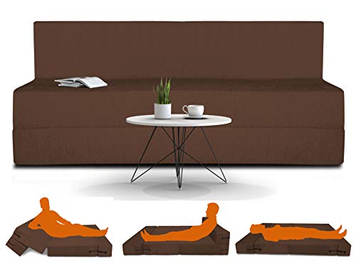 Image of Adorn India Easy Treno 3 Seater Sofa Cum Bed Sit & Sleep Perfect for Guest, Colour Brown, 6'x6', (1 Year Warranty)