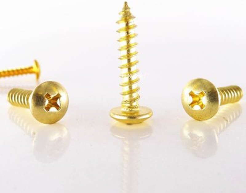 25PCS Phillips Screw Truss Self-Tapping Screws Mushroom Head Clock Bolts Gold M4 - (Thread Diameter: M4x25mm)