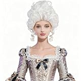 NiceLisa Marie Aristocracy Off White Curly Wigs For Lady Rococo Fashion Fancy Dress Up Party Wigs
