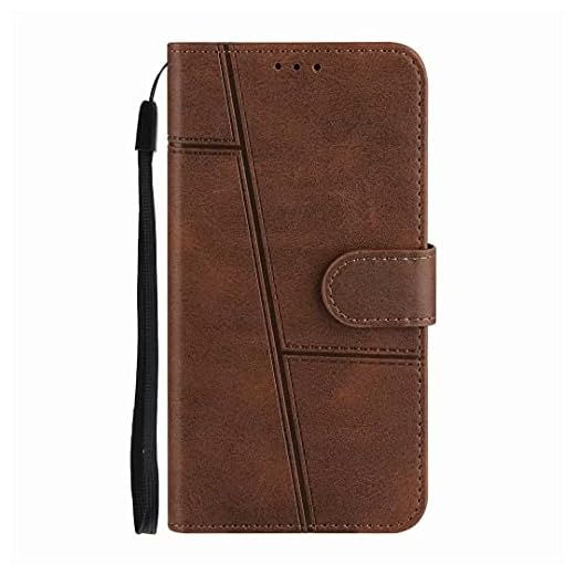 för iPhone 6/7/8 Plus fodral, iPhone 6/7/8 Plus telefonskydd – bokstil mjuk TPU stötdämpning flip PU-läder bok plånbok skyddande telefonskal kort hölster skal för iPhone 6/7/8 Plus brun