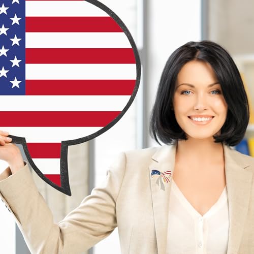 Image of American Flag Brooch Pin for Men Women Rhinestone Crystal Elephant Commemorates Brooch Pin American Independence Day Brooch for Men