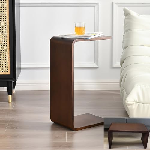 Mesita de noche estrecha y mesa en C para sofás con hueco de 62cm