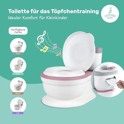 Baby Töpfchen - Toilettensitz Kinder - Kinder Töpfchen Mit Musik & Spülgeräusch Für Töpfchentraining - Baby & Kindertoilette - Leicht Zu Entleeren Mit Herausnehmbarem Topf - Potty Training Toilet