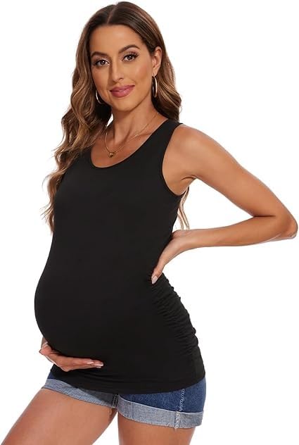 IKKAI Women The Ultimate Camisole Skin Feels Cool and Cold Maternity Camisole for Women | High-Waist| Pack of 1 (L, Black) - Image 2 thumbnail