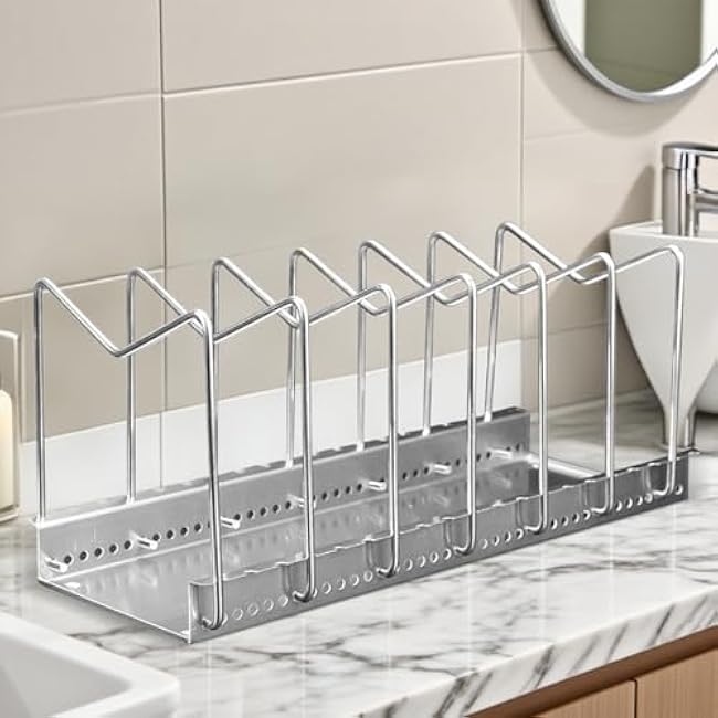 Cutting Board Holder, Cookie Sheet Baking Pan And Tray Organizer, Board Storage Rack, Easy Access, Versatile Use, 40x18x17cm, For Cabinet Pantry Dining Room Camping RV Refrigerator