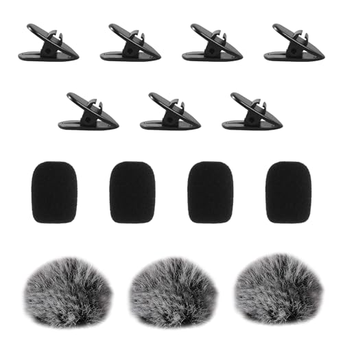 7 PCS Lapel Headset Microphone Foam Cover, Microphone Furry Windscreen Pop Filter, Suitable for Noise Reduction, Dust and Saliva, Protecting Studio Equipment for Clearer Recording