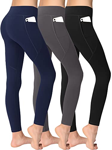 AENLLEY Girl Yoga Legging with Pockets for Workout Causal-Kid Actice Tummy Control Pants 4 Pack