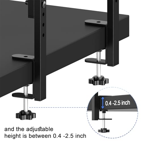 image for OUTIOE 2-Tier Desk Shelf, Expandable Under Desk Storage, Clamp on Desk
