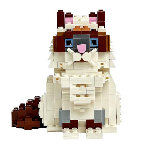 BRIXZOO Ragdoll Cat Building Blocks Set, Collectible Animal Building Toy,