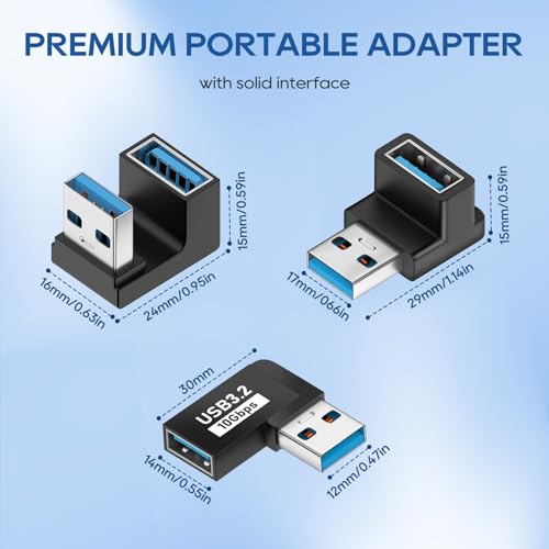 Adaptador USB 3.2 Ángulo 90/180 Grados 6 Pack miniatura 5