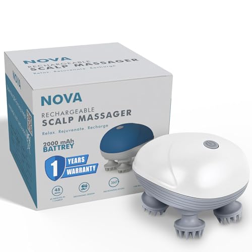 Head Massager For Scalp | Rechargeable Electric Scalp Massager For Hair Growth | 96 Silicon Kneading Points With Detachable Heads | 1 YEAR WARRANTY | MULTICOLOUR