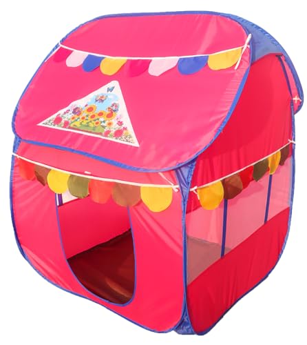 Image of Homecute Foldable Pop Up Hut Type Kids Toys Play Tent House for Boys and Girls (Medium Size Pink)