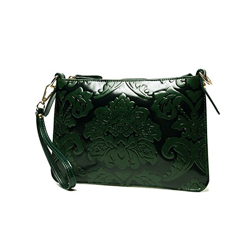 Sac à bandoulière ethnique rétro embossé avec motifs géométriques gravés en relief