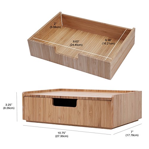 Bamboo Drawer, Stackable Storage Solution For Office Products Pens, Pencils, Scissors, Notepads, Business Cards And More #TOP1