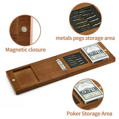 Juego de Mesa Cribbage de Madera con Almacenaje y Pegas miniatura 3