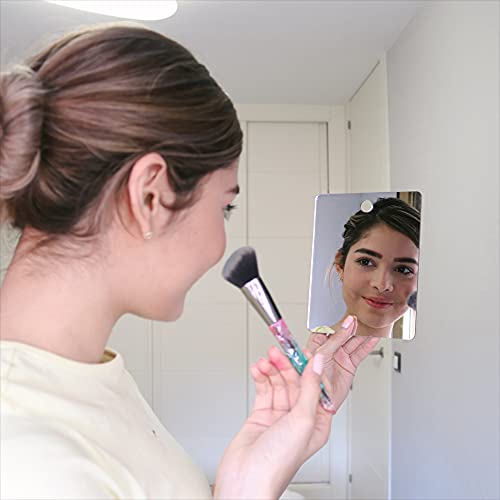 POCKETCAM-Espejo-de-ducha-para-afeitar-con-gancho-adhesivo-extraible-de-larga-duracion-resistente-a-las-roturas-capaz-de-no-empanarse-18cm-x-14-cm-66-mas-grande-que-el-original