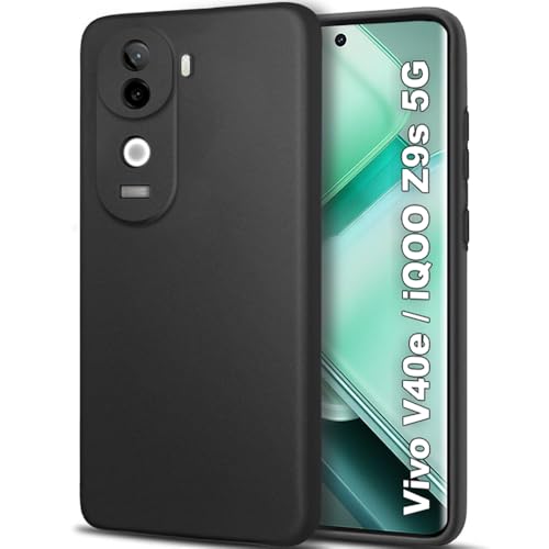 Image of TheGiftKart Sleek Back Cover Case for Vivo V40e / iQOO Z9s 5G | Slim Fit Protective Design | Ultra Matte Finish | Camera Protection Bump | Soft Silicon Cover for Vivo V40e / iQOO Z9s (Silicone, Black)