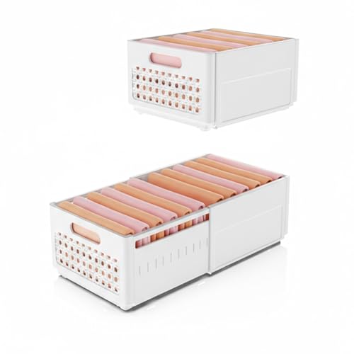 LUTITASD Closet Organizers and Storage, 2 Pack Stackable Storage Drawers, Plastic expandab - image 1