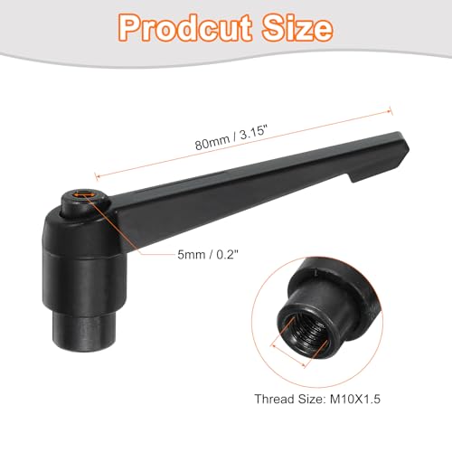 Image of uxcell 2Pcs M10 Adjustable Knobs Handle Female Thread Push Button Ratchet Quick Release Locking Rotating Bolt for Lathe Machinery, Black