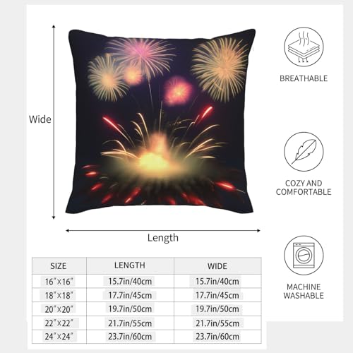 Housse de coussin feux d'artifice EdWal en tissu premium pour lit