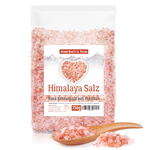 Himalaya Salz, 750g grobes rosa Kristallsalz aus Punjab Pakistan, 2-4mm Körnung für die...