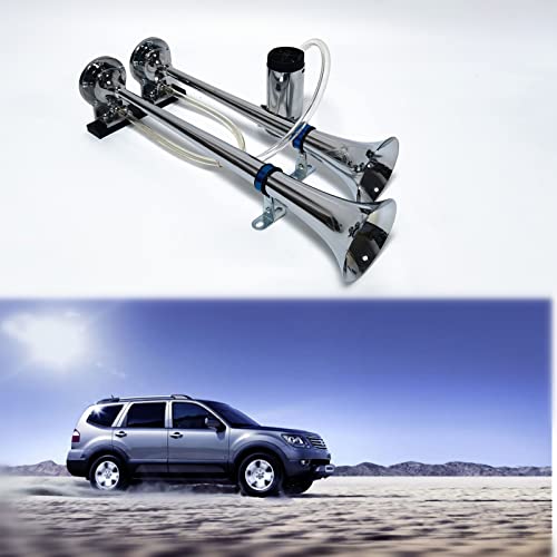 YIYDA Tromba d'aria 12V Altoparlante argento 165db...