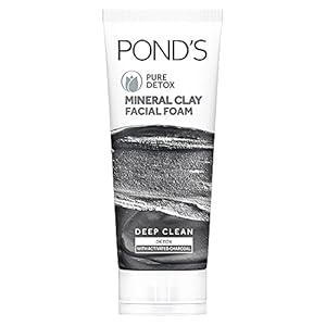 POND’S Pure Detox Mineral Clay Activated Charcoal, 4X Oil Absorbing, Detoxifying, For Oil Free Instant Glow, Face Wash…