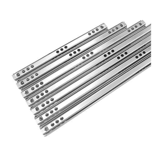 1ペア/ロット引き出しランナーボールベアリング2セクション2ウェイレール伸縮家具スライド 静音スライド(17x450mm)