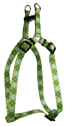 Image of Yellow Dog Design Argyle Green Step-in Dog Harness 3 /4 inch Wide and Fits Chest Circumference of 15 to 25 inch, Medium