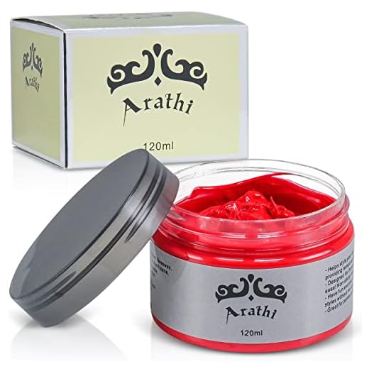 Arathi Hair Color Wax Mud Dye Cream Unisex Washable Temporary for Modeling Cosplay Halloween Rave Party (Red)