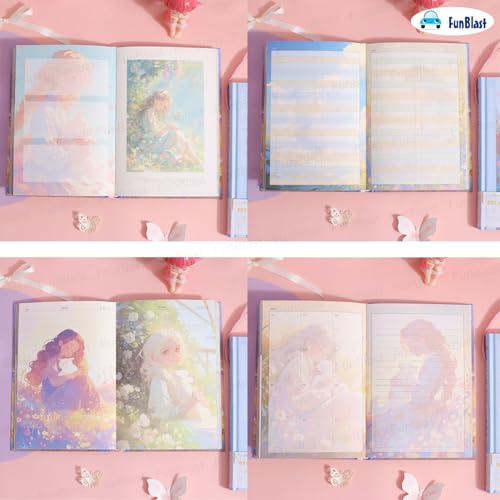 Image of FunBlast Aesthetic Diary for Girls - Dream Encounter Notebook Diary, Cute Kawaii Stationery, Colorful Pages Travel Diary for Kids & Adults (A5 Size; 192 Pages) (Purple)