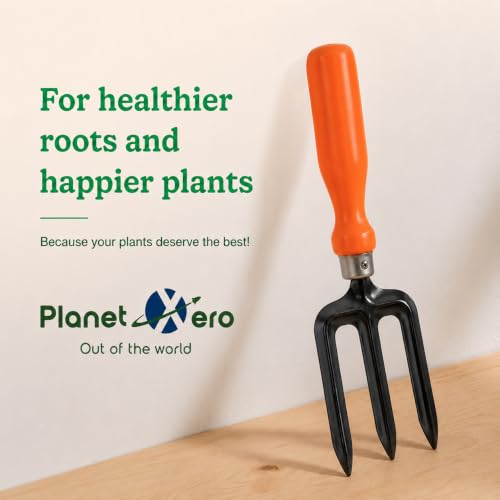 Image of Gardening Hand Fork| Heavy Duty Iron 3-Prong with Ergonomic Handle| Durable Garden Fork for Digging, Soil Turning, Planting, Aerating & Weeding(GTK)