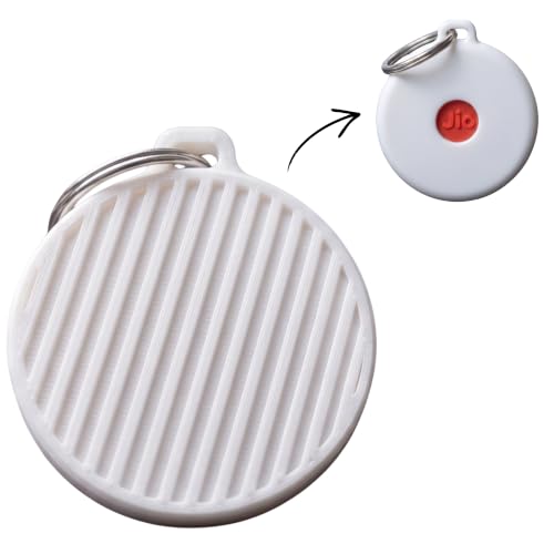Image of Premium Case for JioTag Tracker | Secure Twist Lock Keychain Holder & Key Finder Cover | Protective Tag for Keys, Luggage, Backpacks & Pets, White, Jiotag 1 (Air & Go) (2024), 3