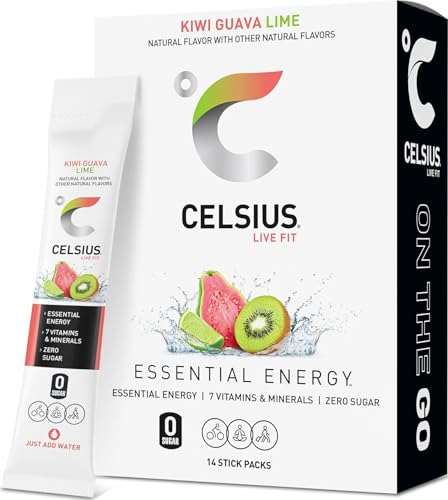 Image of CELSIUS On The Go Kiwi Guava Lime, Sugar Free Energy Drink Mix (14 Sticks per Pack)