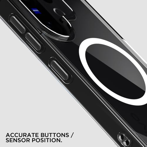 Image of Amazon Basics Back Cover for Vivo V60 5G / Vivo T4 Pro 5G Mag-Safe Shockproof PC + TPU Protective Case Magnetic Support Bumper Case (Transparent Mag-Safe)