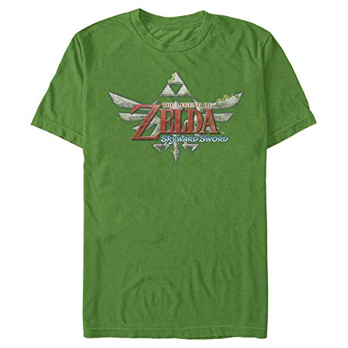 Image of Nintendo Men's Legend of Zelda The Skyward Sword Royal Crest Game Logo T-Shirt - Green - Medium