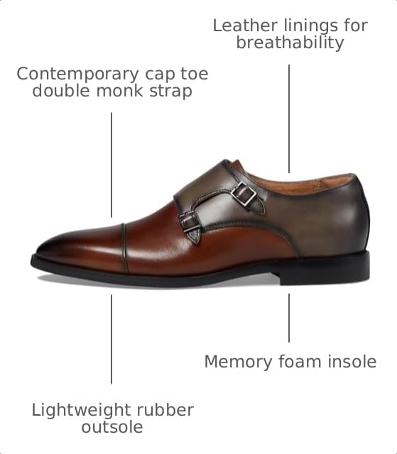 Image of Stacy Adams Men's Raythorne Cap Toe Double Monk