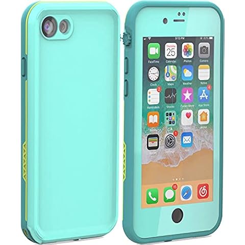 LOVE BEIDI for iPhone 8 7 Waterproof Case Cover Built-in Screen Protector Fully Sealed Life Shockproof Snowproof Underwater Protective Cases for iPhone 8 7-4.7" (Cyan/Green/Mint Green) Cover